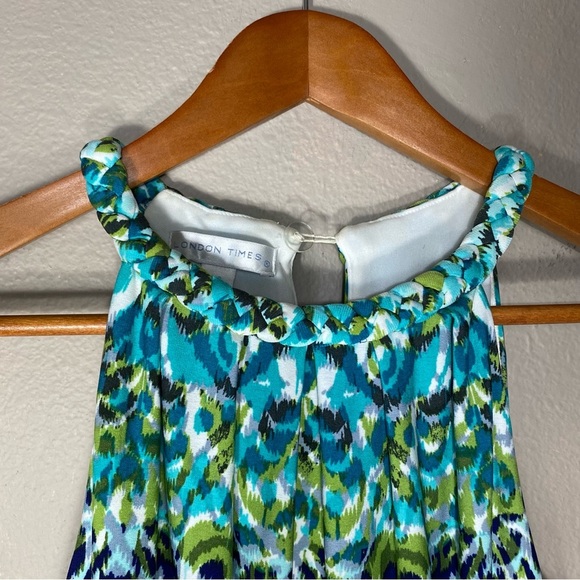 London Times Boho Chic Paisley Print Braided Neck Sleeveless Sundress. Size 10 - Picture 8 of 14